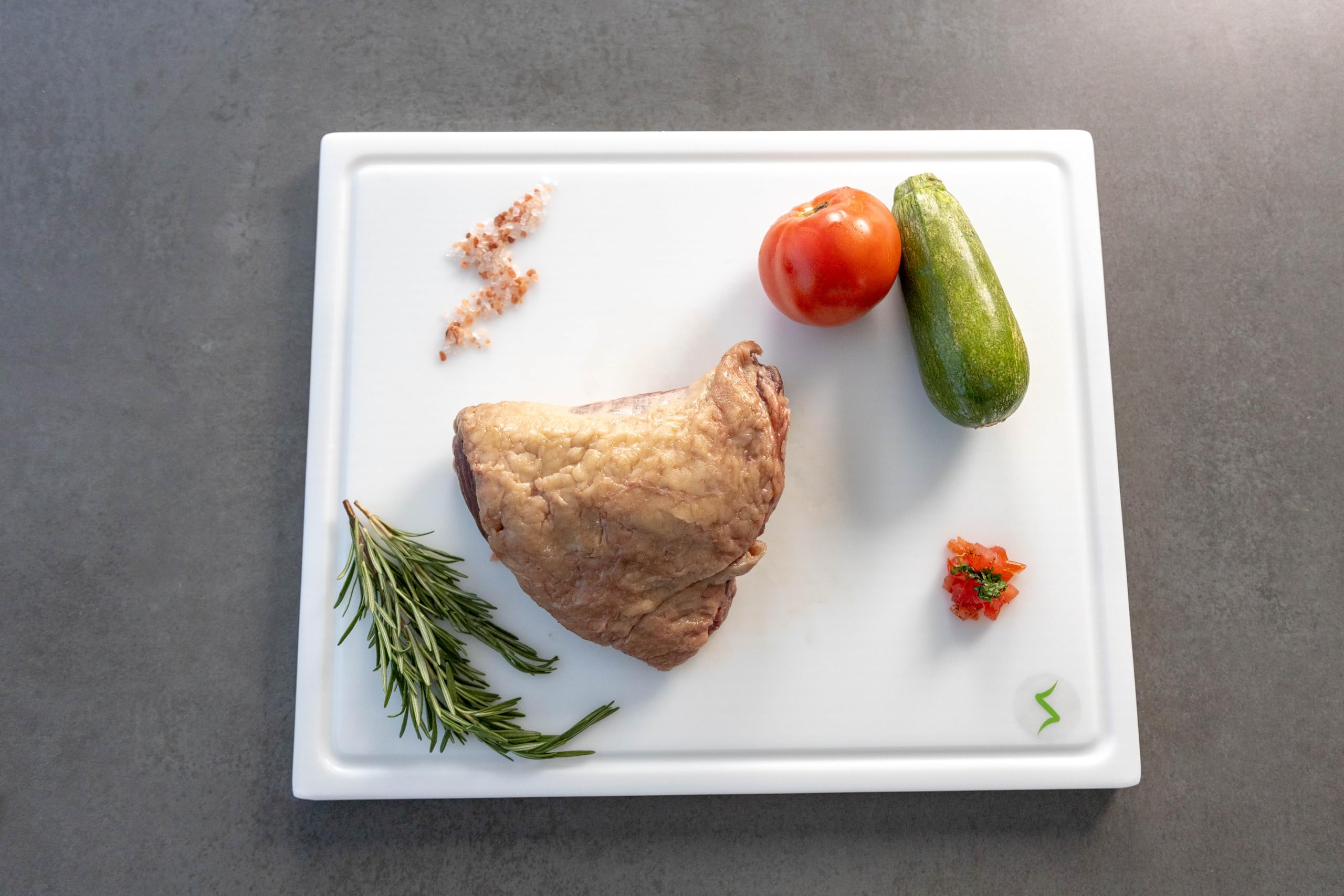 Tabla de cortar extra gruesa para barbacoa, 18 x 15 x 3/4 pulgadas, HDPE con ranura profunda para jugo, asas integradas, ideal para pechuga, costillas y parrilla al aire libre, apta para