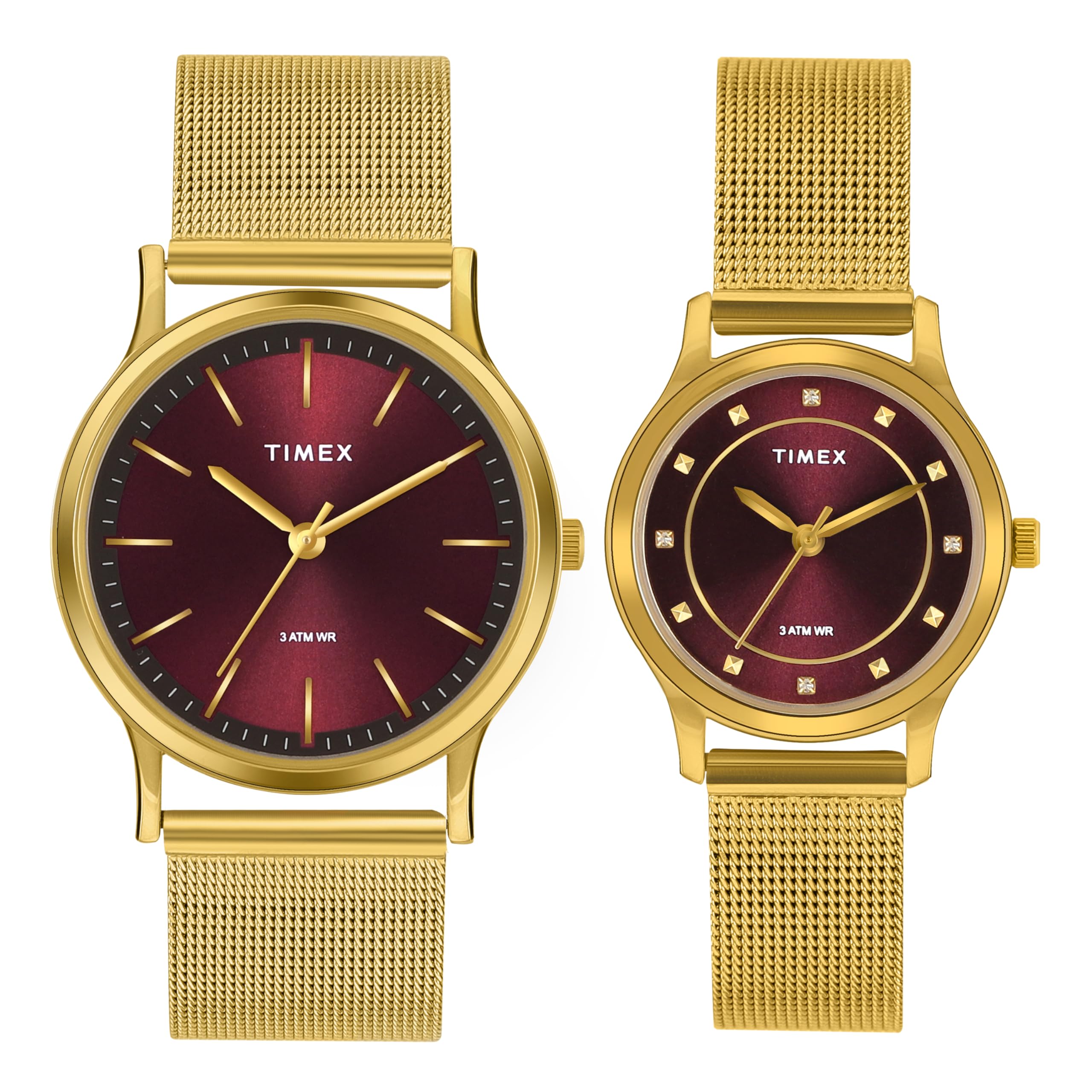 TIMEX Unisex Burgundy Round Analog Pair Watch- TW00ZP001 (B0CXTG9D67) Amazon Price History, Amazon Price Tracker