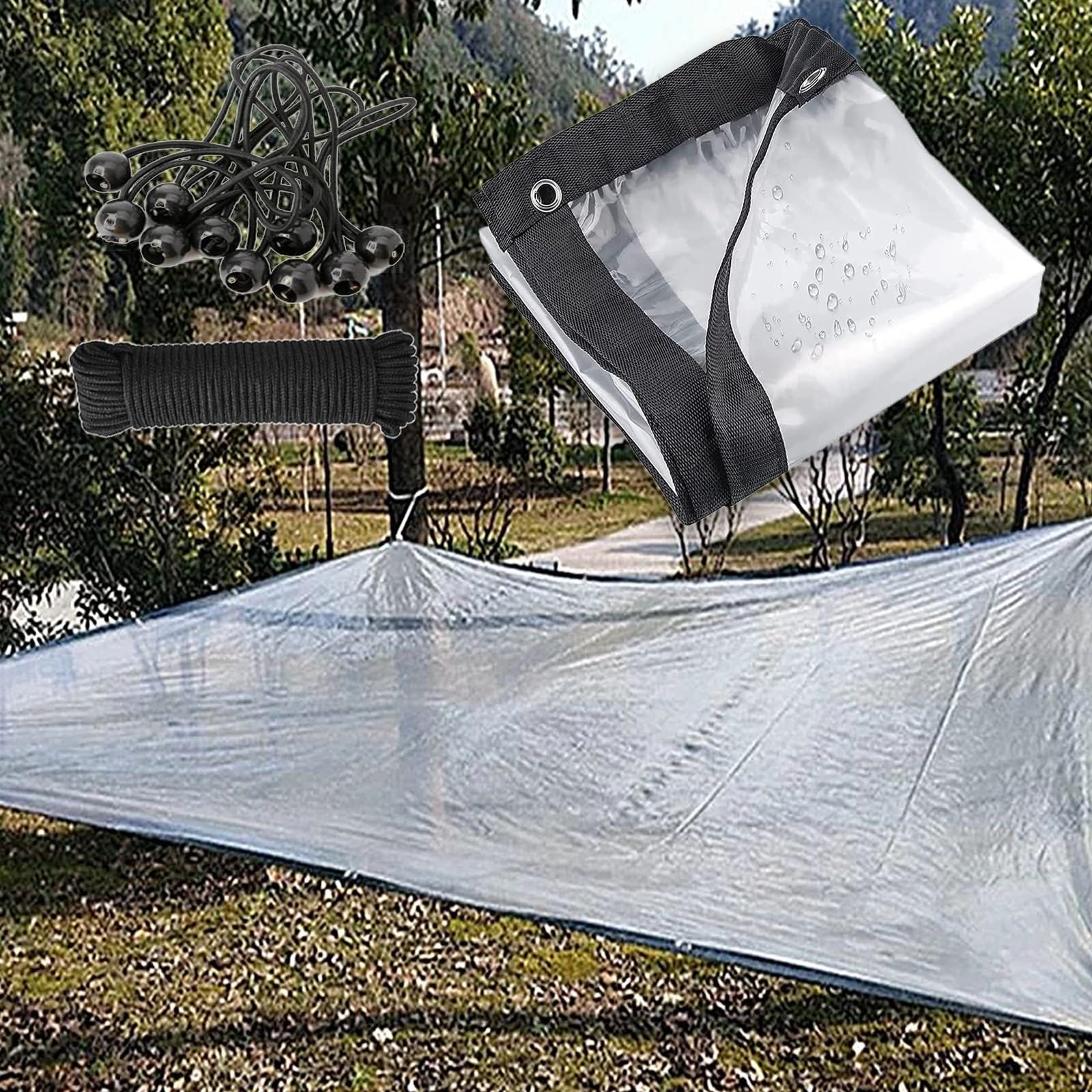 Bâche transparente en vinyle pour voiture avec auvent étanche en PVC