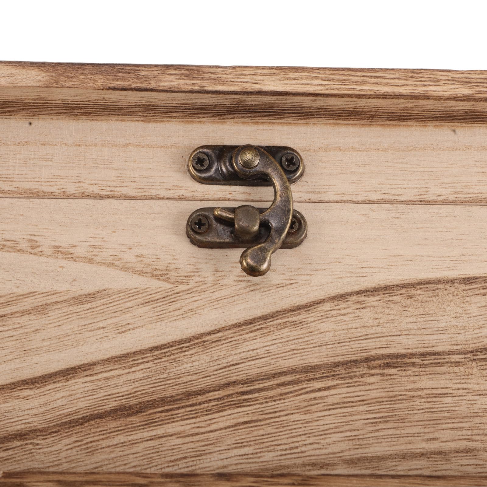 Holibanna Vintage Holz Buchbox mit Klappdeckel und Frontverschluss Große Rustikale Aufbewahrungsbox für Bücher Rechteckige Erinnerungsbox als Dekorative Gedenkbox