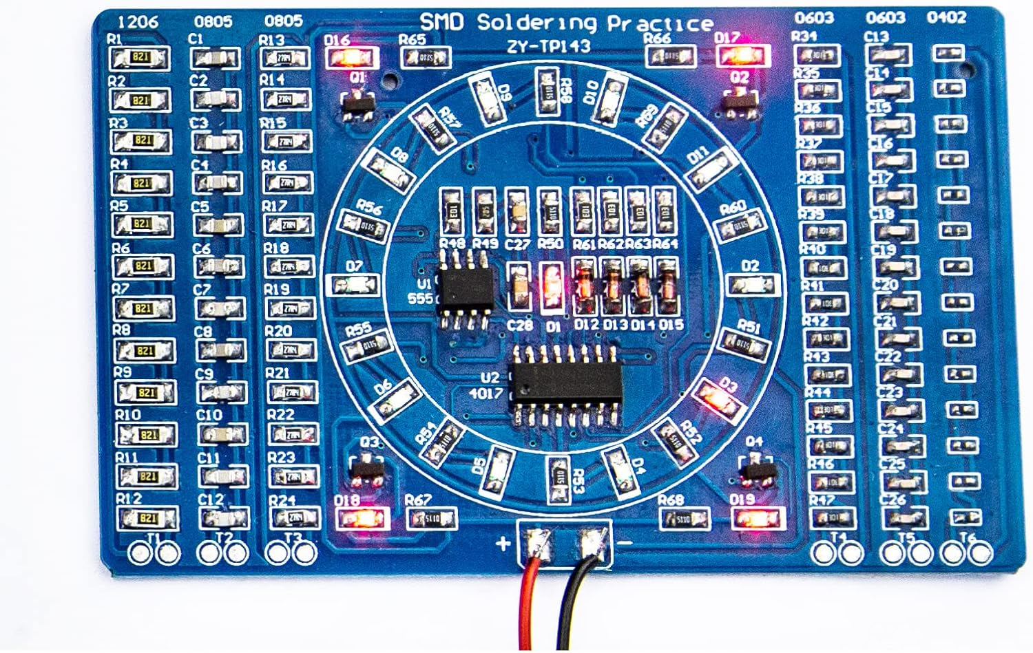 Kit Saldatura LED Rotante NE555 - Scheda PCB Fai Da Te Per Pratica E Apprendimento