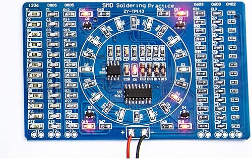 SMD Soldering Practice Board Skill Electronic Circuit Training NE555 CD4017 Rotación intermitente LED Componentes Suite DIY Kit