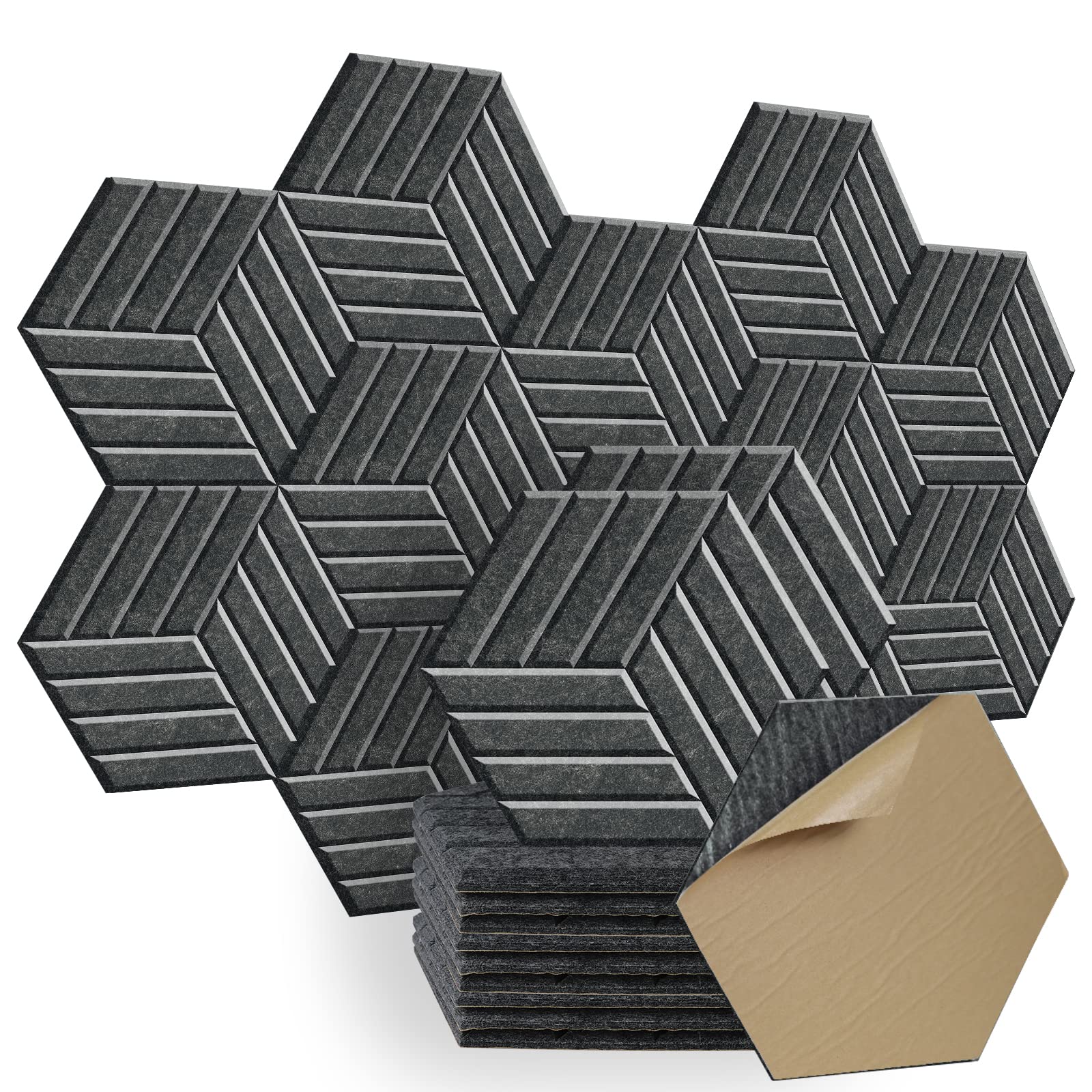 Snapklik.com : SHJADE 12 Pcs Acoustic Panels, Hexagon Sound Proof ...