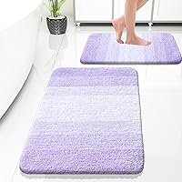 Vista 233 de OLANLY Juego de 2 alfombras de baño de 2 piezas, alfombras de baño de microfibra suave y absorbente y alfombra de inodoro con contorno