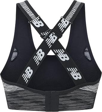 New Balance Women's Seamless High Impact Sports Bra with Adjustable Wide Straps and Removal Pads, Black, Medium