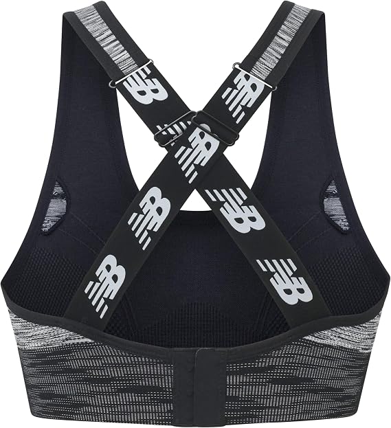 New Balance Women's Seamless High Impact Sports Bra with Adjustable Wide Straps and Removal Pads, Black, Medium