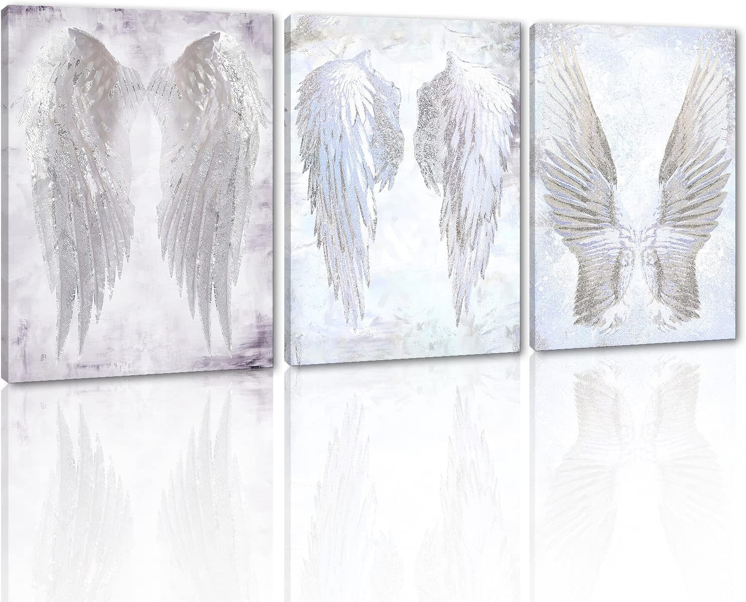 Shining Angel Wings Canvas Wall Art White Wings Poster