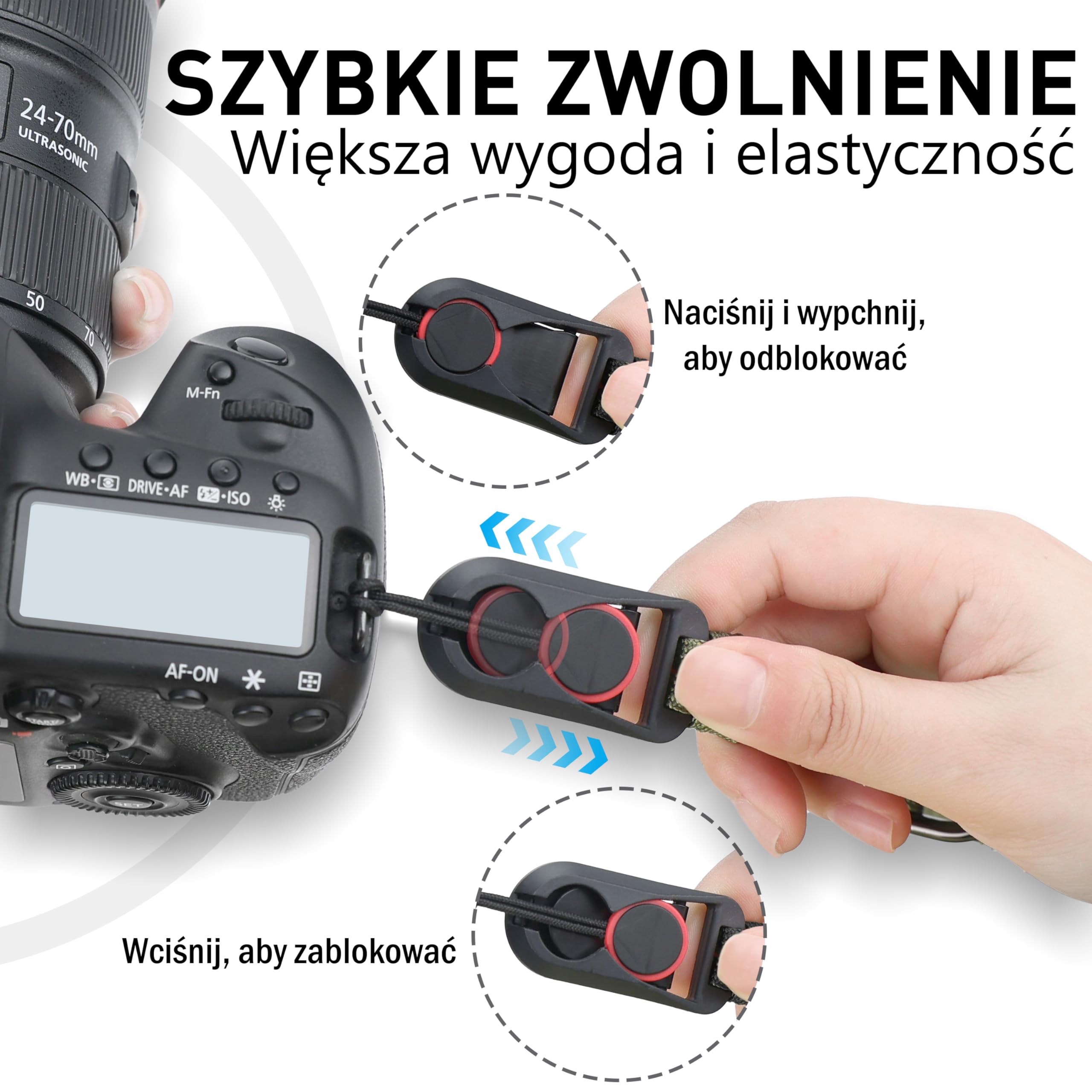 Pasek na nadgarstek do aparatu Sunya, Szybkozdejmowalny pasek do aparatu fotograficznego
