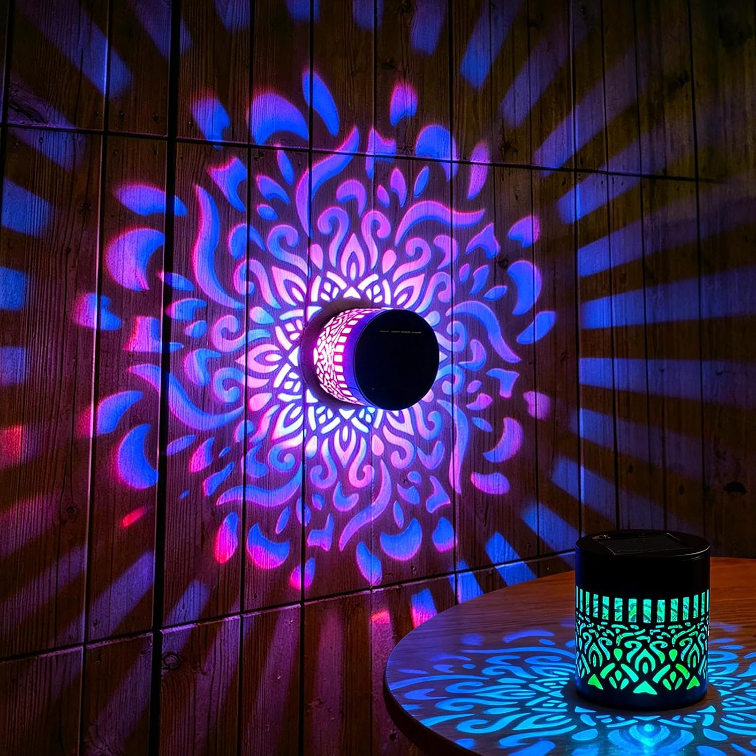 Shxiuminy Seven-Colour Changing Solar Mandala Wall Light