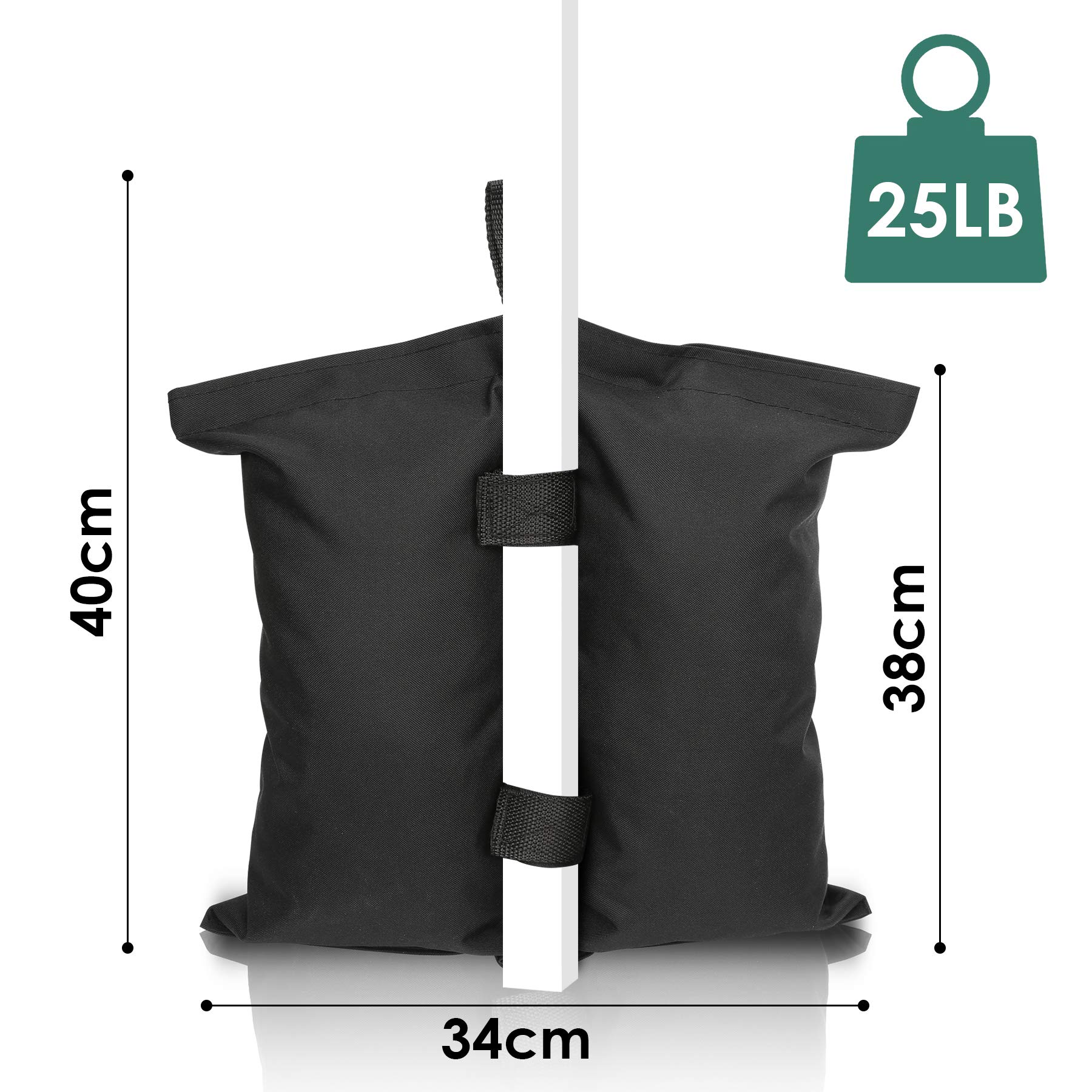 Lippert Sacchi Di Sabbia Per Gazebo E Tende Pop-Up - 4 Pezzi In Poliestere Con Ganci, 36x36x28 Cm, Con Borsa Trasporto - Stabilizzatore Antivento - 2