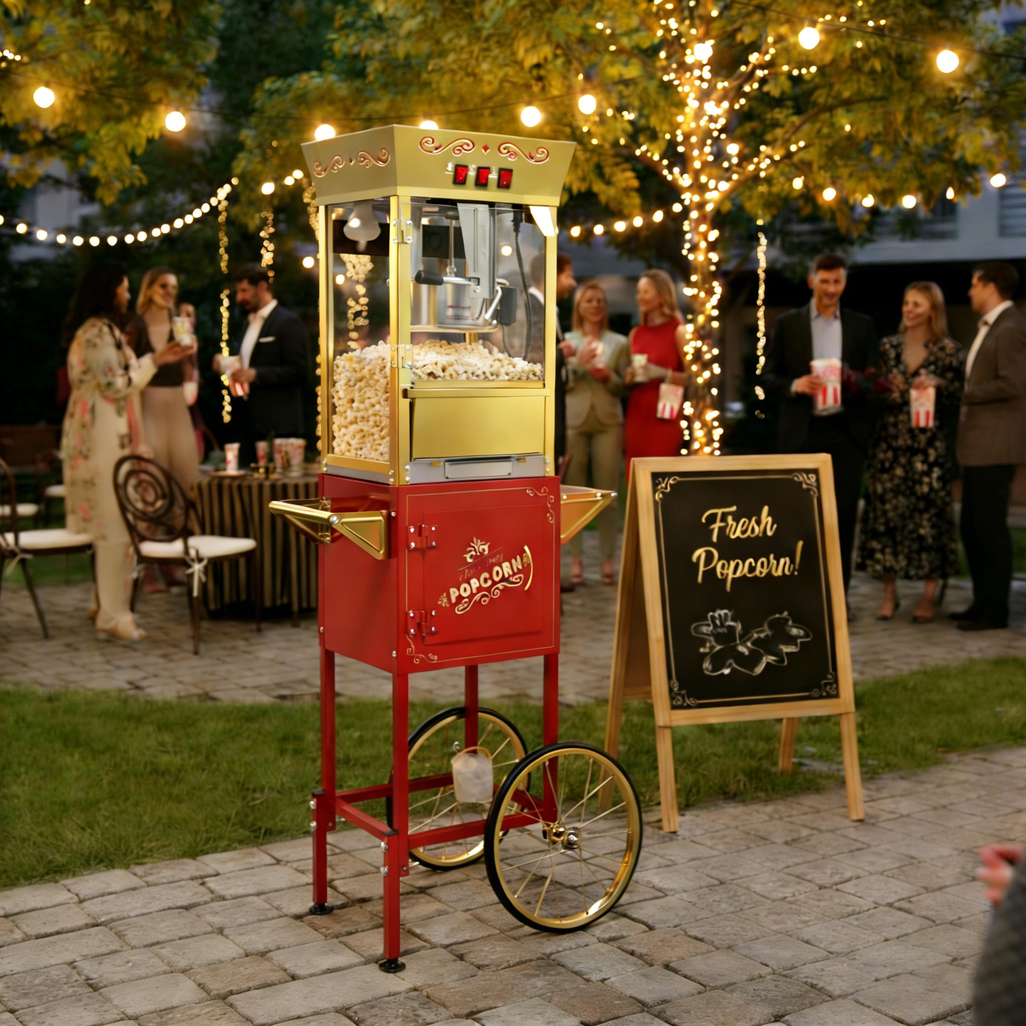 12 Oz Popcorn Machine with Cart for Home Party Office