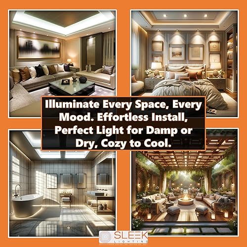 Miniatura 3 de SLEEKLIGHTING Luz de panel plano ultra fina de 6 pulgadas, 12 W, 5CCT seleccionable con caja de conexiones, lámpara LED empotrable regulable de