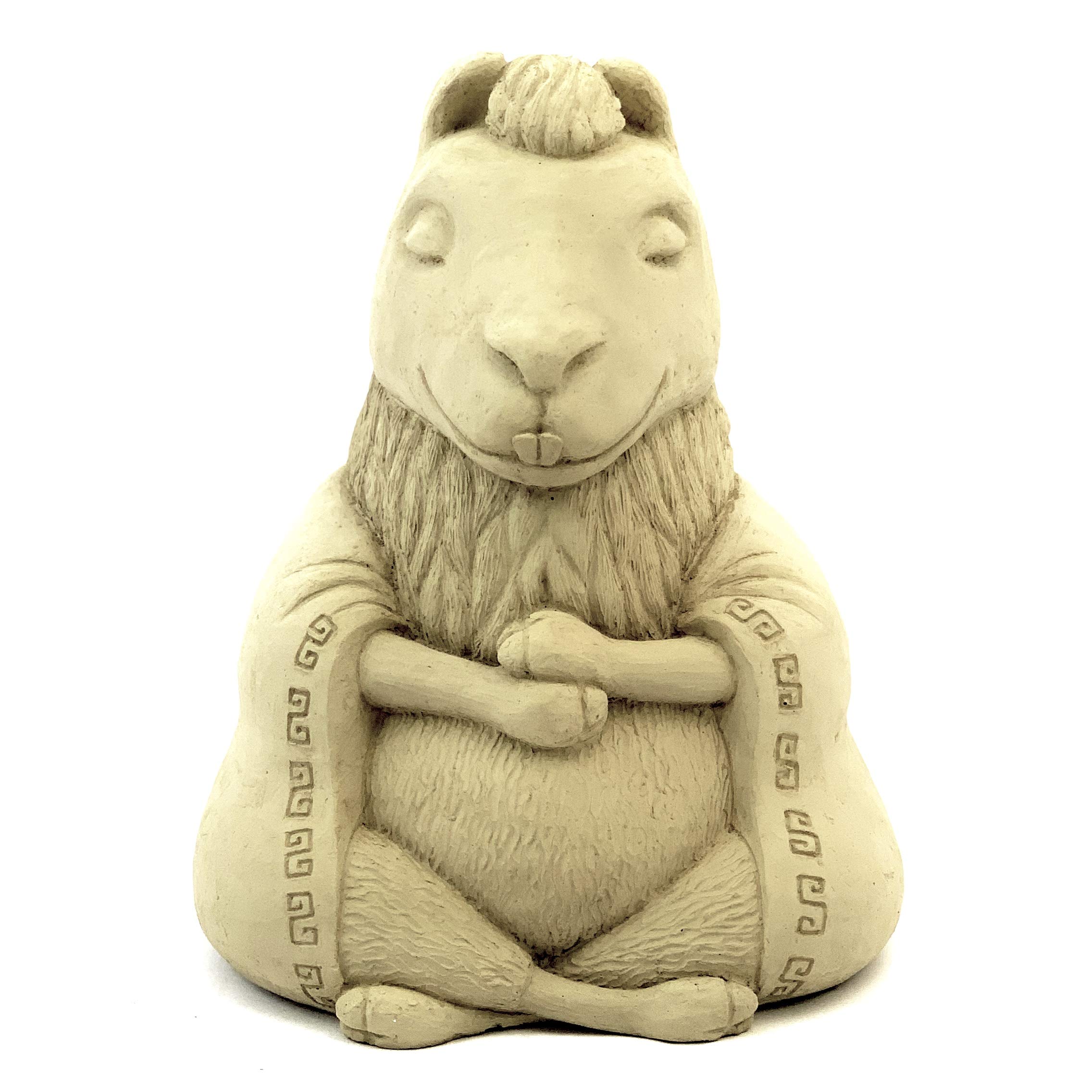 Large Meditating Llama: Solid Durable Stone Sculpture. Perfect Home Décor & Outdoor Safe. Handcrafted USA. (Old Stone/Tan)