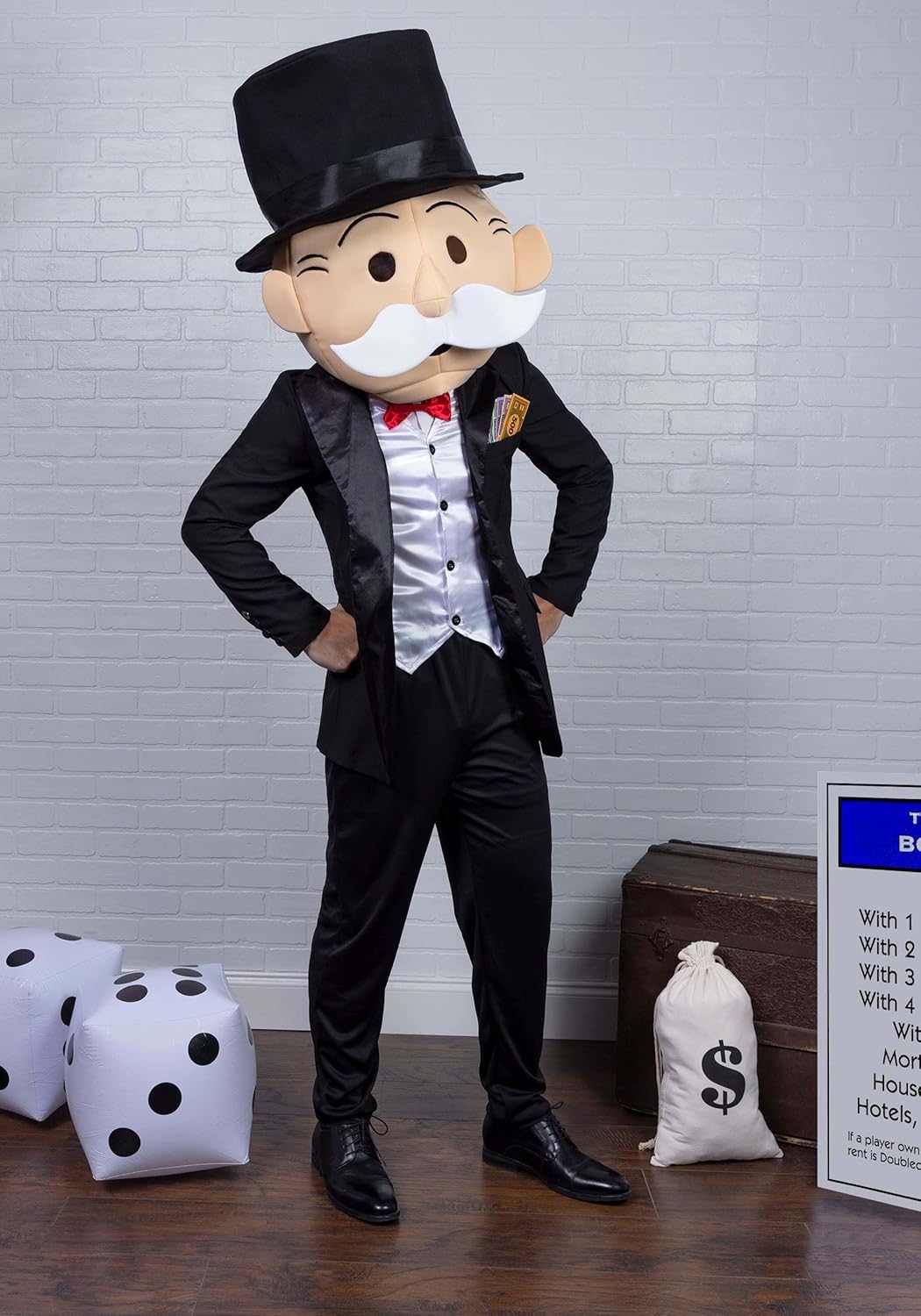 Mens Mr Monopoly Halloween Costume | Adult Rich Man Uncle Character Board Game Outfit for Themed Parties - Image 3