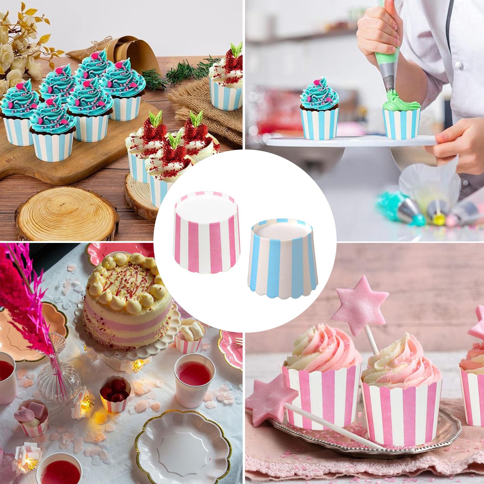 100 Pezzi Di Pirottini Per Cupcake In Carta Da Forno Ad Alta