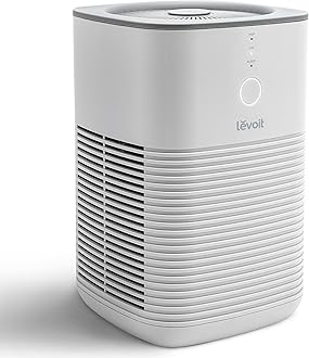 Air Purifier for Home Bedroom, Dual H13 HEPA Filters with Aromatherapy Diffuser, Quiet Sleep Mode, Cleaner Smoke, Allergies, Pet Dander, 100% Ozone Free, Gray, 1 Pack, LV-H128