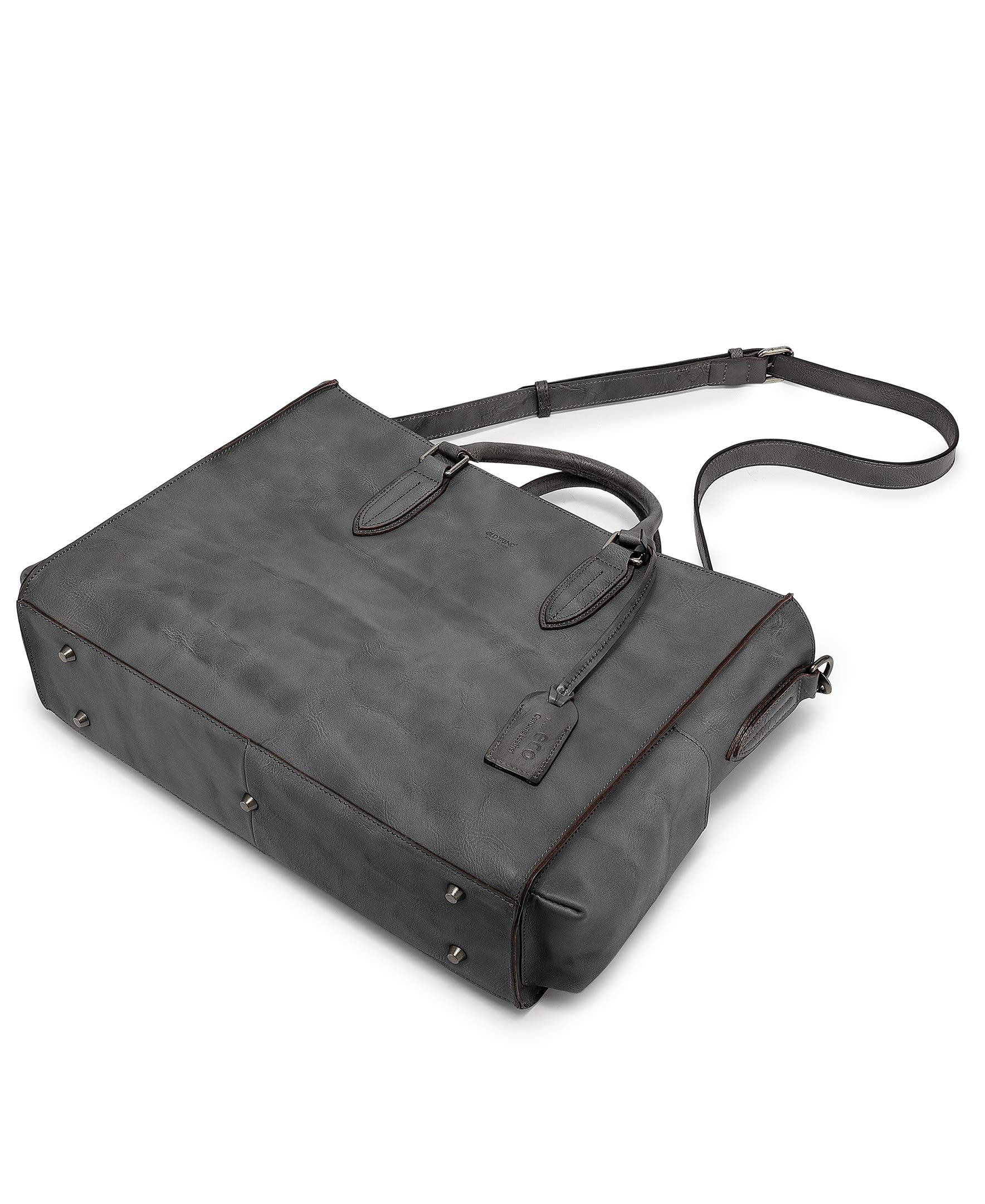 OLD TREND Genuine Leather Monte Tote Bag: Heather Grey