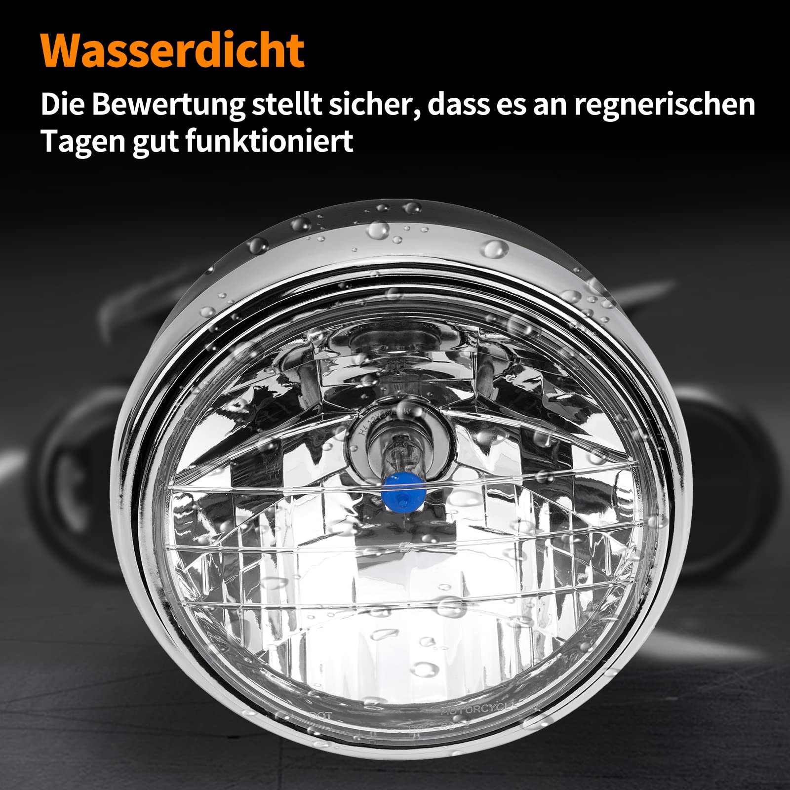 AHL Motorrad scheinwerfer, Universal Scheinwerfer Hauptscheinwerfer Schwarz Metall Kit Kompatibel mit HONDA SUZUKI KAWASAKI YAMAHA DUCATI .etc