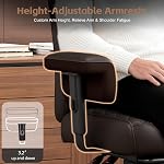 Vonesse Office Chair, Gaming Chair with Soft Adjustable Armrests, High Back Desk Chair with Lumbar Support, Executive Computer Chairs with Footrest (PU Leather, Brown)