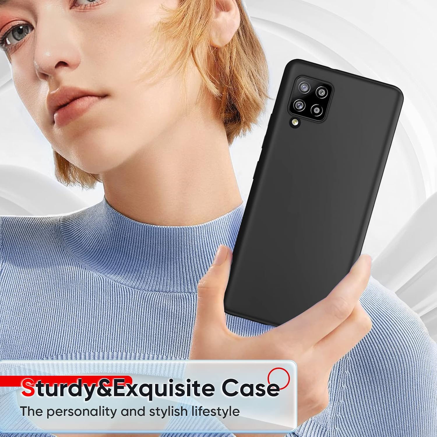 Samsung A42 5G Phone Case, Galaxy A42 5G Case with 2 Pack Tempered Glass Screen Protector for Women Men, LeYi Liquid Silicone Slim Silky-Soft Phone Case Cover for A42 Samsung 5G, Black