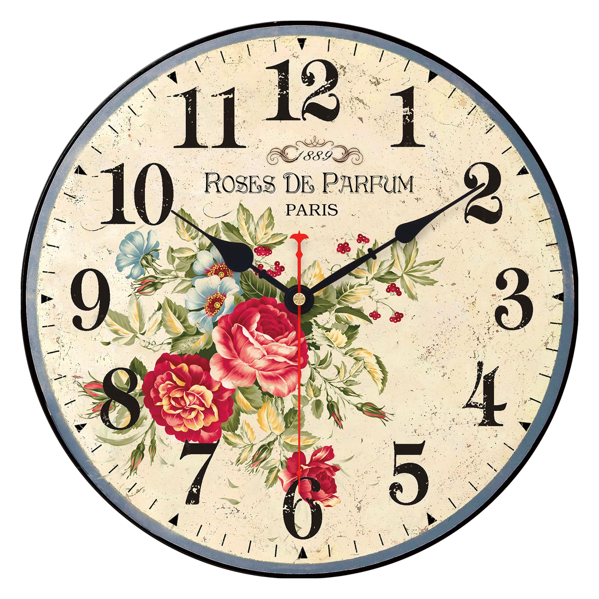 VIKMARI 14 Inch Vintage Wall Clock Silent Decorative Clock for Living Room