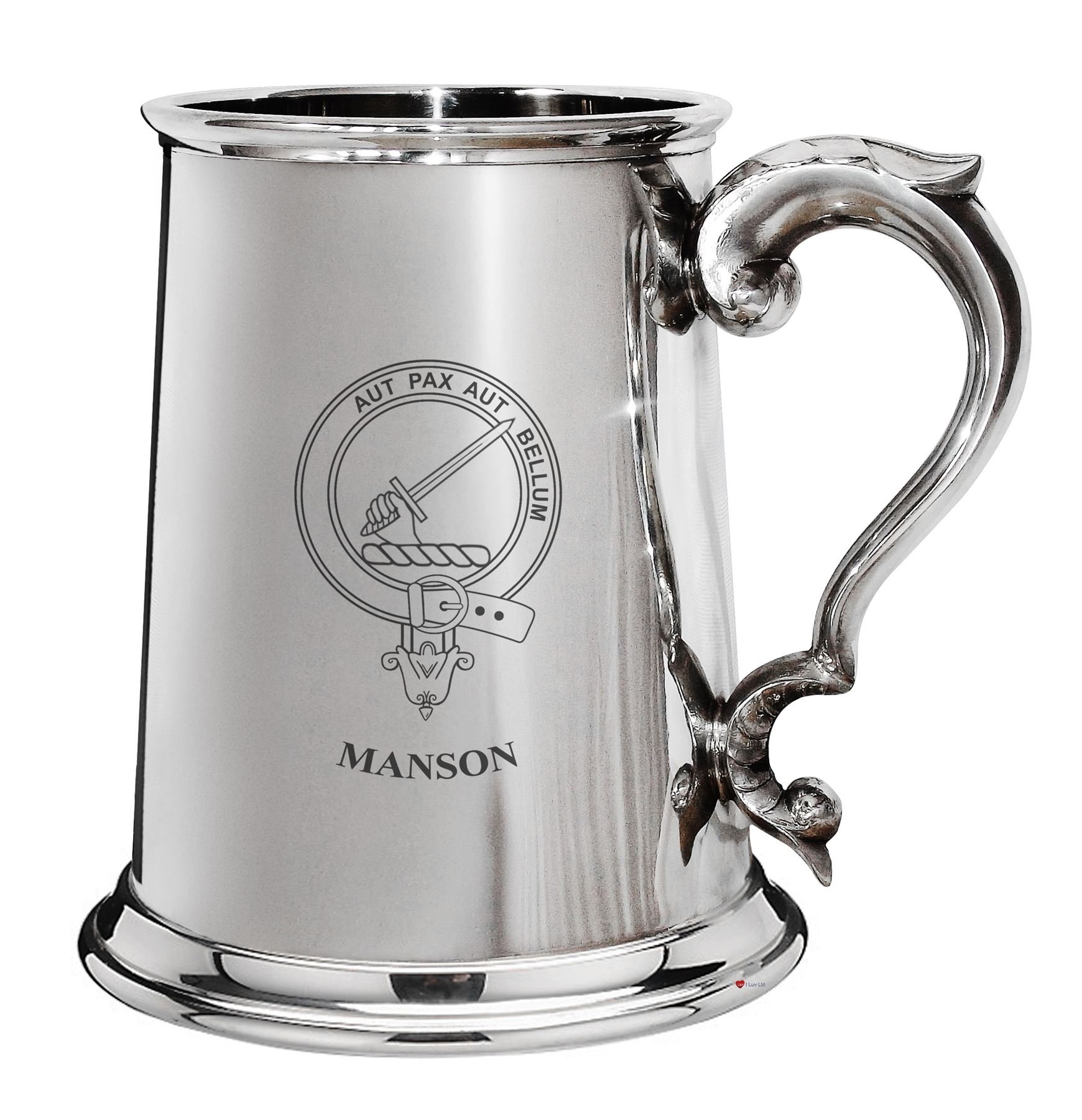 Chope en étain Manson I LUV LTD objet de collection haut de gamme