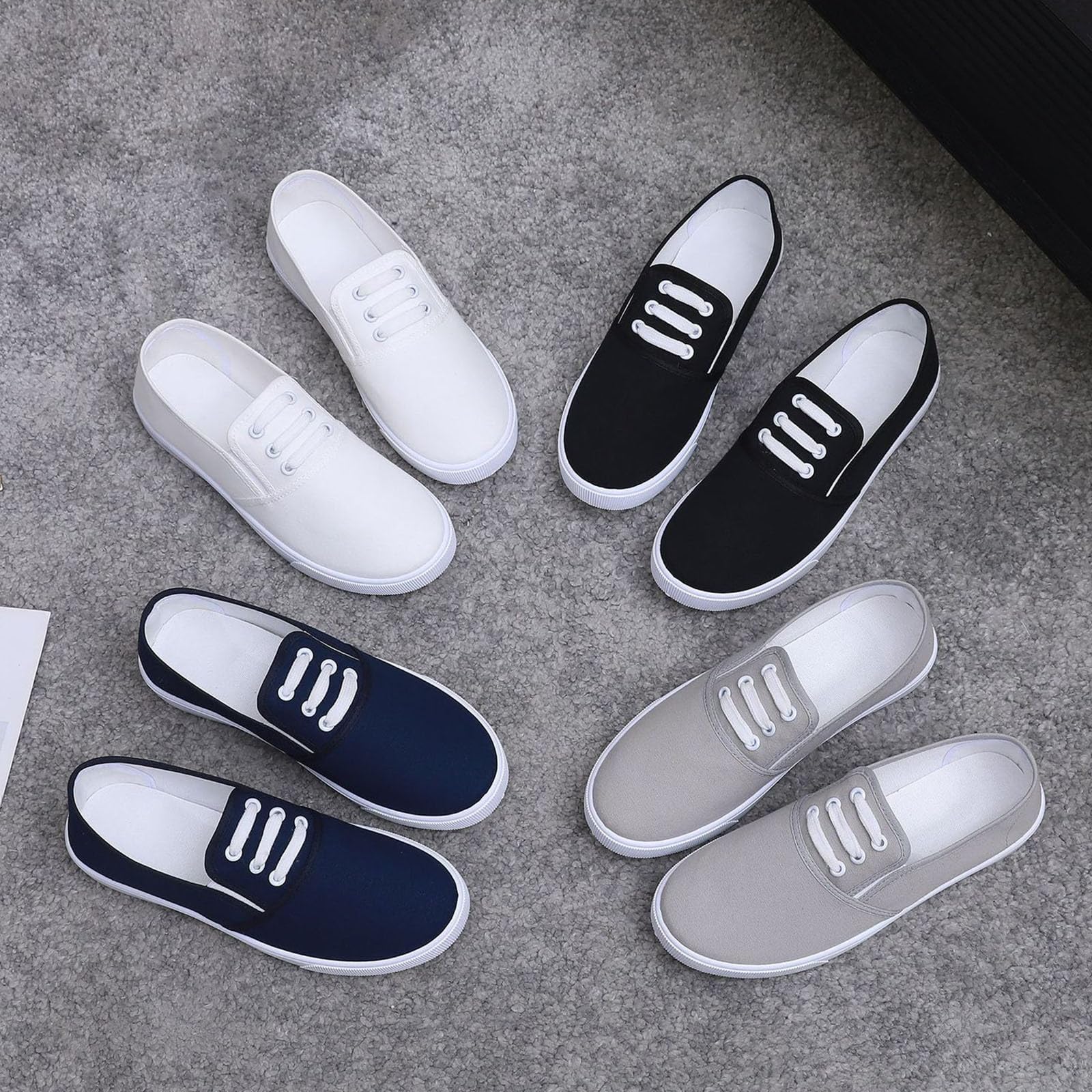 Scarpe Donna, in Tela in Tessuto da da Ginnastica in Tela da da Ginnastica in Tessuto Casual da Passeggio da Barca Estive Basse Mocassini Slip On, Tendenza 2025