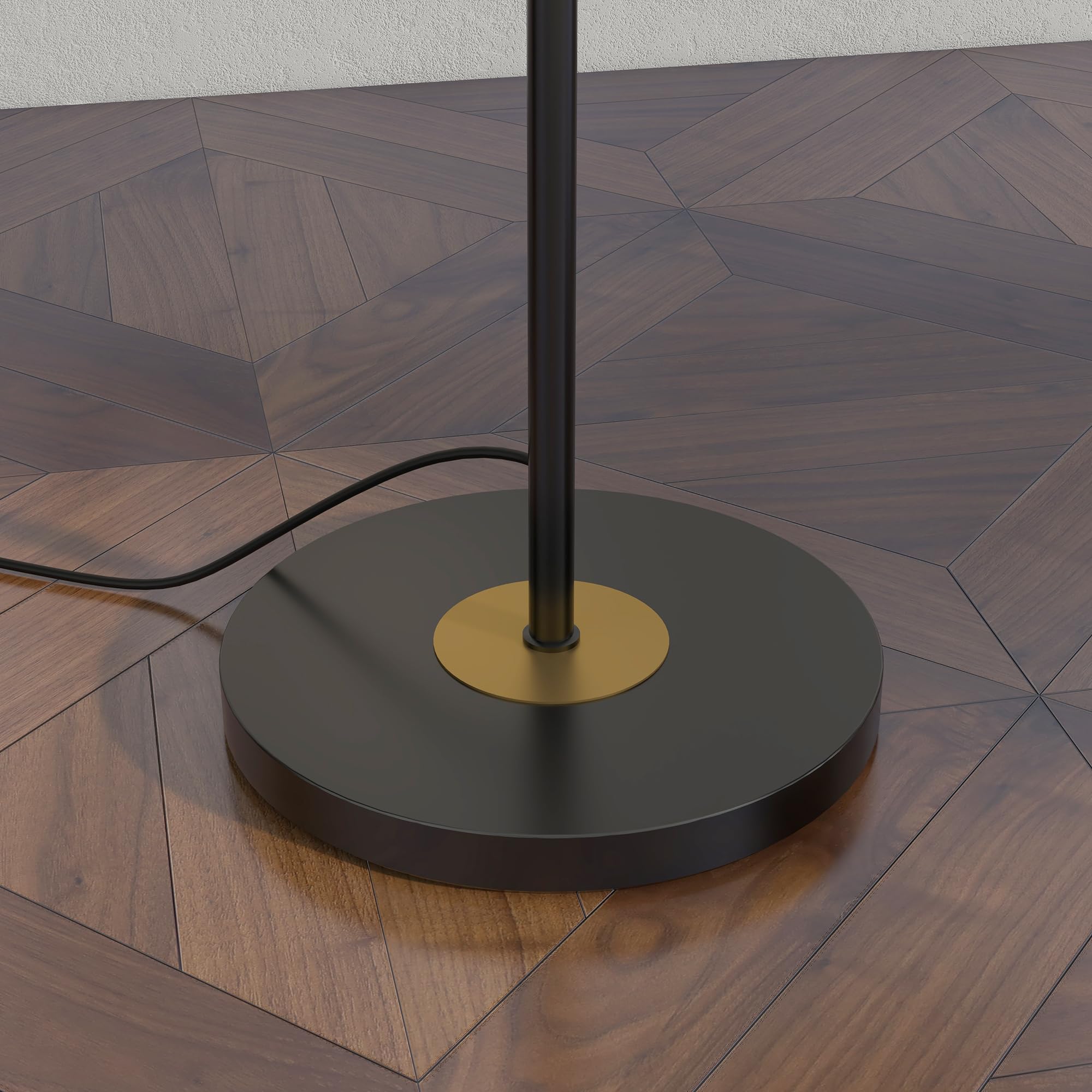 HOMCOM Lampada da Terra in Metallo ad Albero, Lampada per Soggiorno con 3 Paralumi in Vetro, Ø36x162 cm, Nero e Grigio