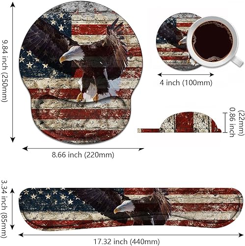 Miniatura 9 de Juego de reposamuñecas para teclado y alfombrilla para mouse, base de poliuretano antideslizante, fácil de escribir y aliviar el dolor de muñeca,