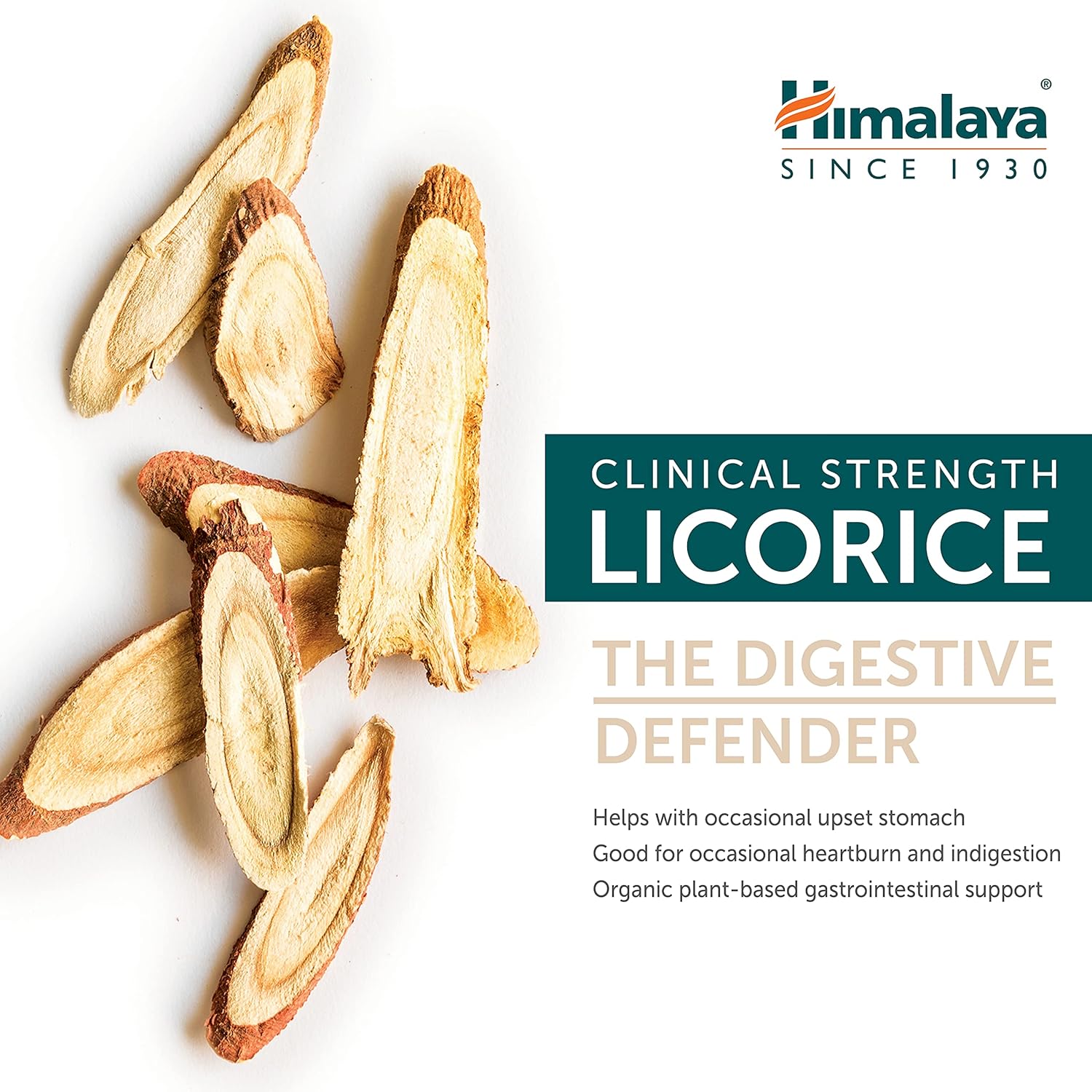 Himalaya Organic Licorice for Digestion, Gas, Nausea & Heartburn Relief, 600 mg, 60 Caplets, 2 Month Supply : Health & Household