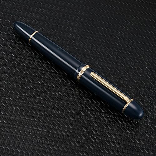 Miniatura 2 de Jinhao X159 - Pluma estilográfica de punta fina, color azul oscuro con clip dorado, acrílico de gran tamaño