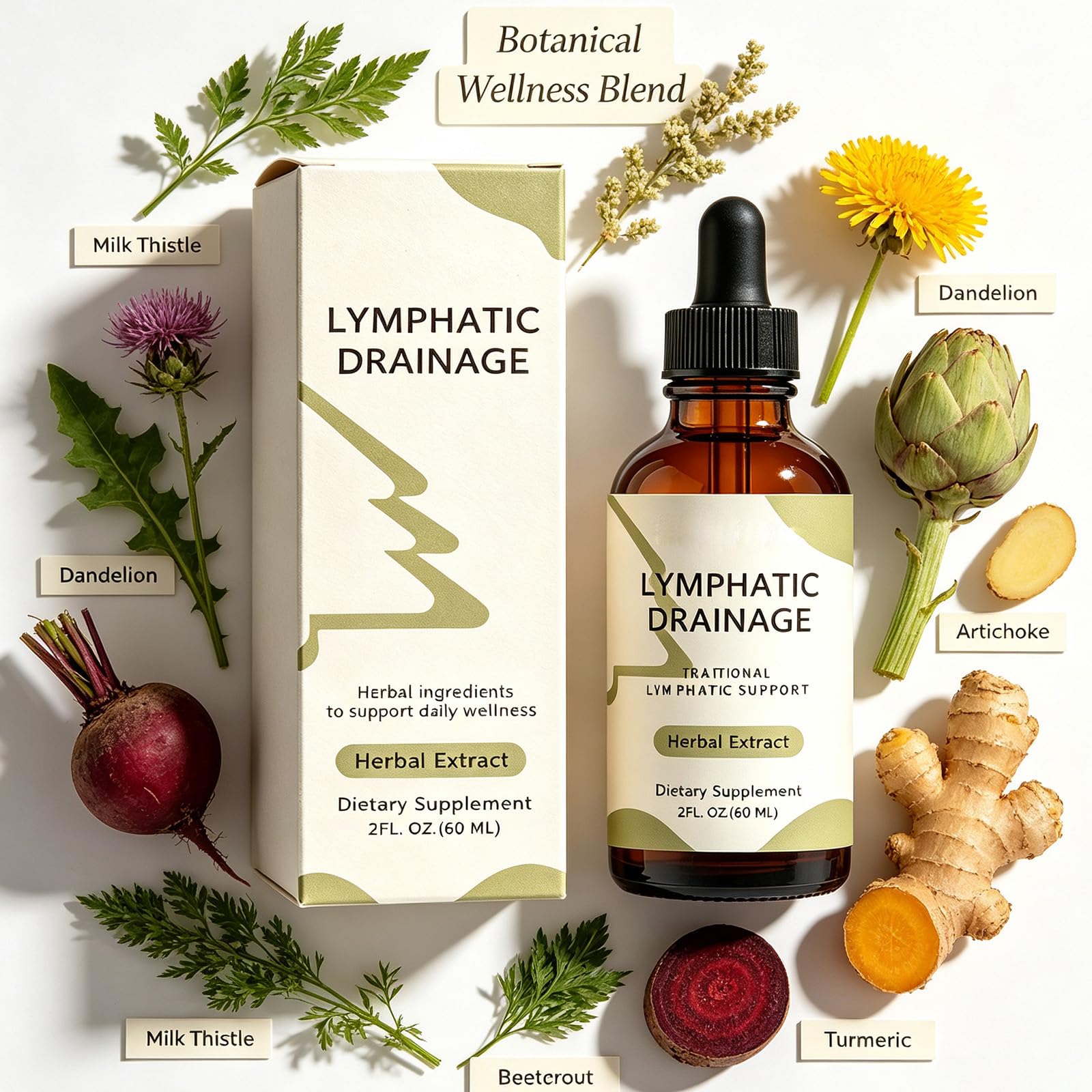 Nuflos Lymphatic Drainage Drops, Herbal Blend Supplements, 60ml — Amazon image 3