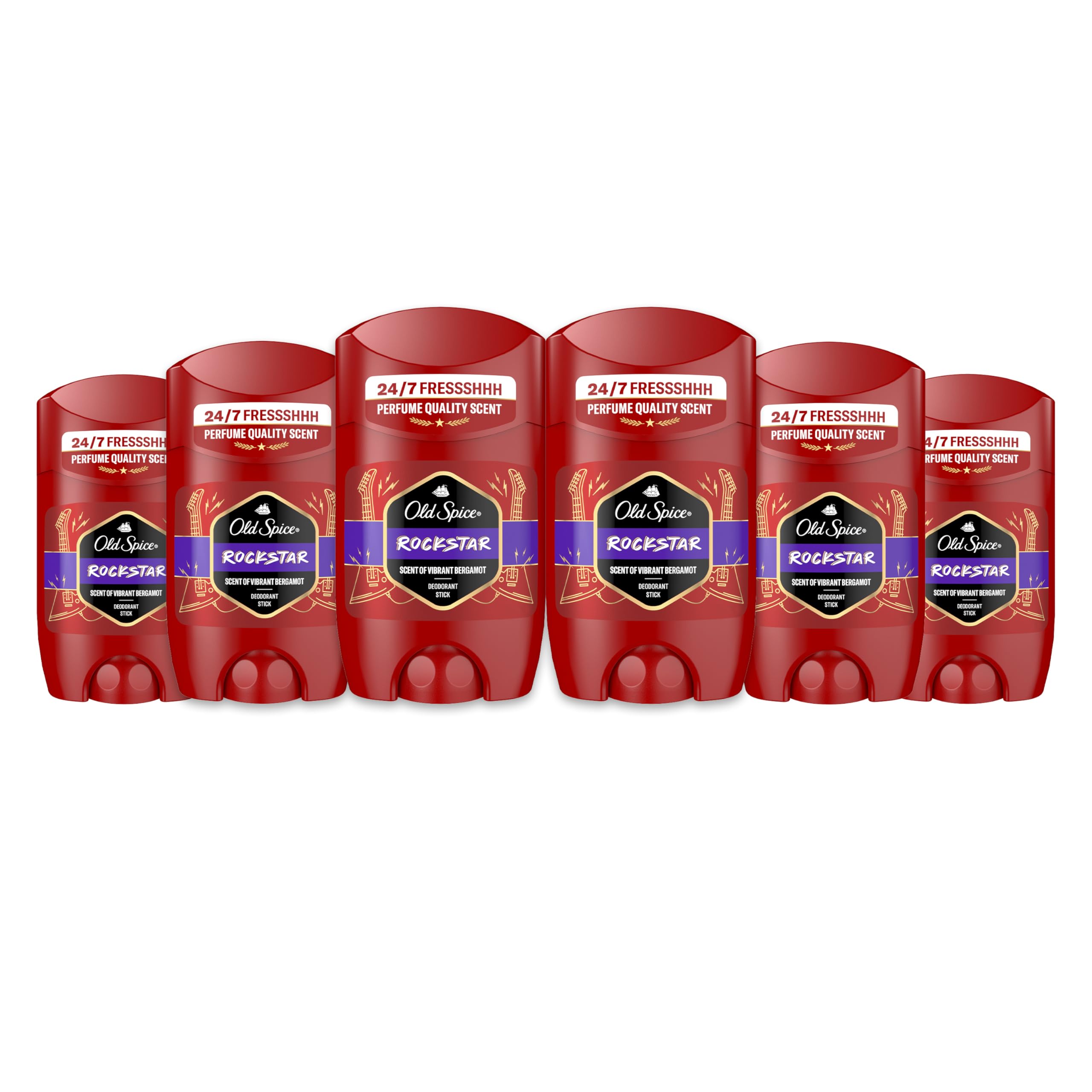 Old Spice Rockstar Deostick, 6x50ml, 24/7 Frischhh bei Täglicher Anwendung, Langanhaltender Duft in Parfumqualität, Schützt vor Gerüchen, Ohne Aluminiumsalze