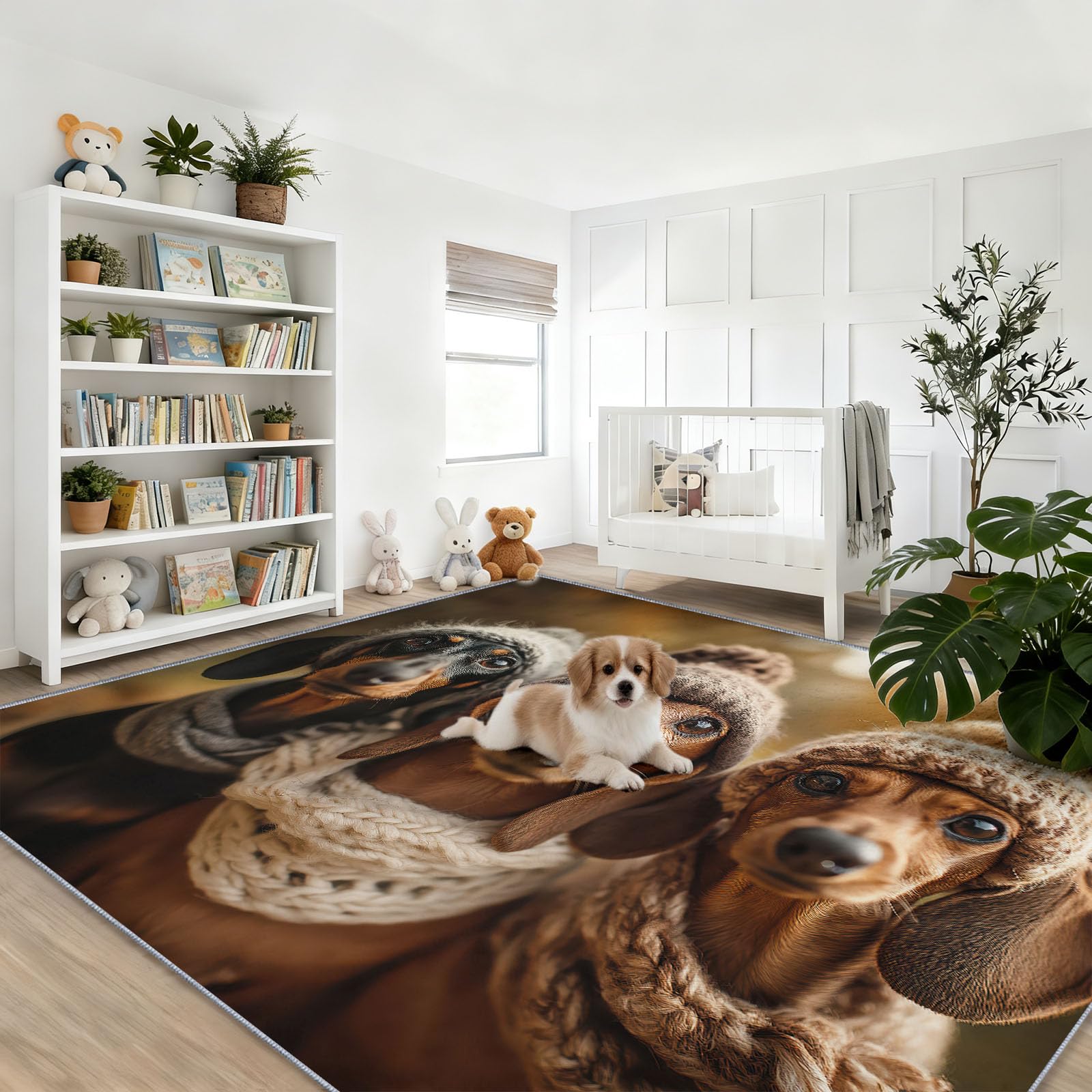 Jesienny szal dla psa, dywan z krótkim włosiem, miękki dywan ze stylem fotograficznym, beżowy, 180 x 240 cm, antypoślizgowy, nadaje się do prania, dywan do salonu, sypialni, pokoju dziecięcego