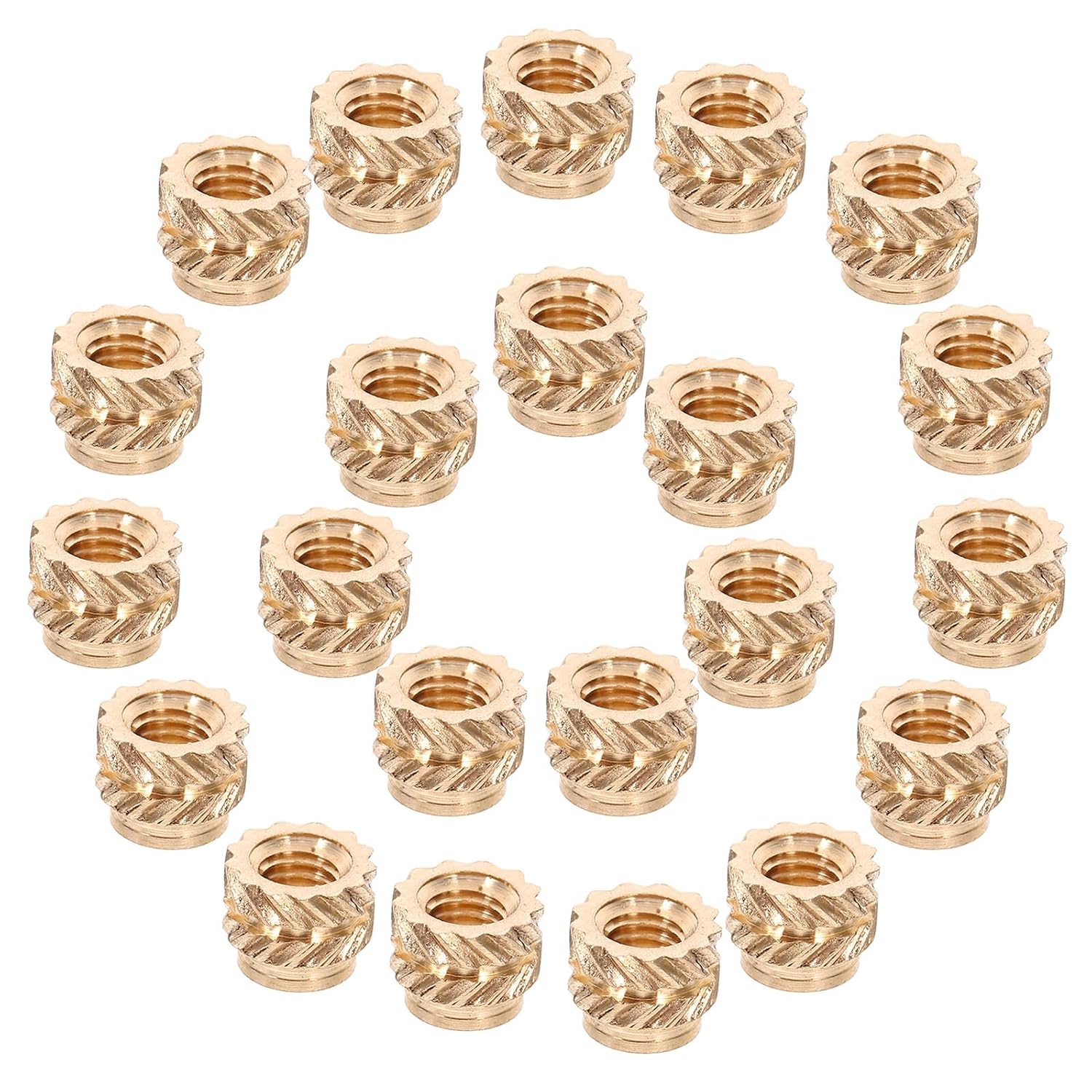 120pcs Copper Heat Set Inserts, Knurled Female Thread 0.5 Pitch