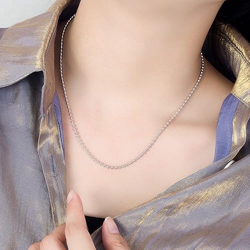 Miniatura 2 de Moda 100% 925 plata esterlina collar hombres y mujeres 0.091 in 18 "20" 22 "24" 26 "28" plata maciza cadena colgante de eslabones joyería regalo