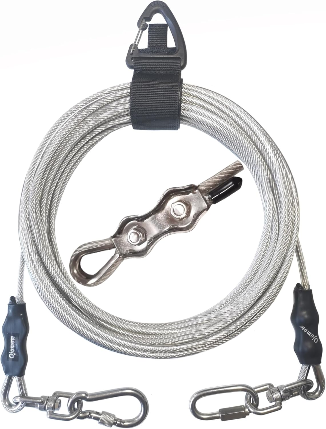Heavy Duty Dog Tie Out Cable for Stake, Anti-Rusty Long Dog Leash for Large Dogs – Actual 2000lbs Break Strength (10FT)