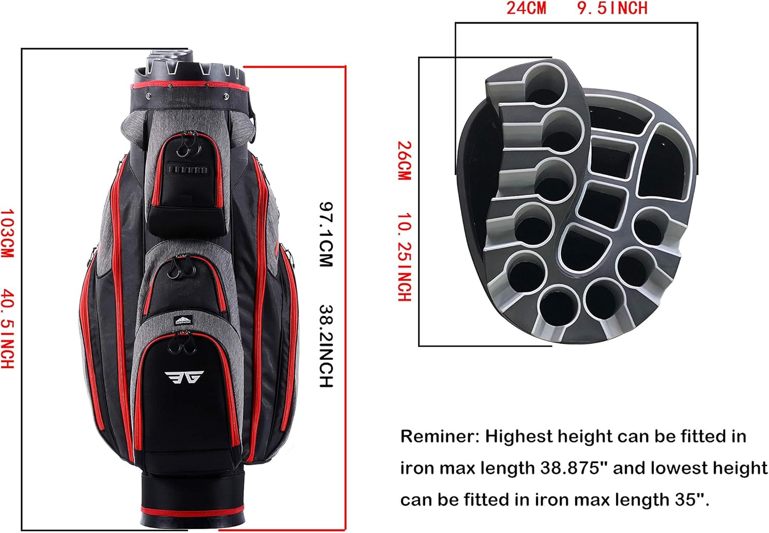 Buy Eg Eagole 14 Way Divider Top Premium Golf Cart Bag Online In Vietnam B07z2qvyst