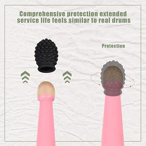 Vista 40 de 4 piezas de tambor silenciador de tambor de silicona para baqueta, consejos de práctica silenciosos, accesorio de percusión, accesorio de repuesto