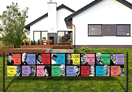 Miniatura 2 de Sunwer Cartel de valla del mes de la historia negra Afro Afro Americano Febrero Festival Decoración Fiesta Patio Porche Letrero Decoración Cabina de