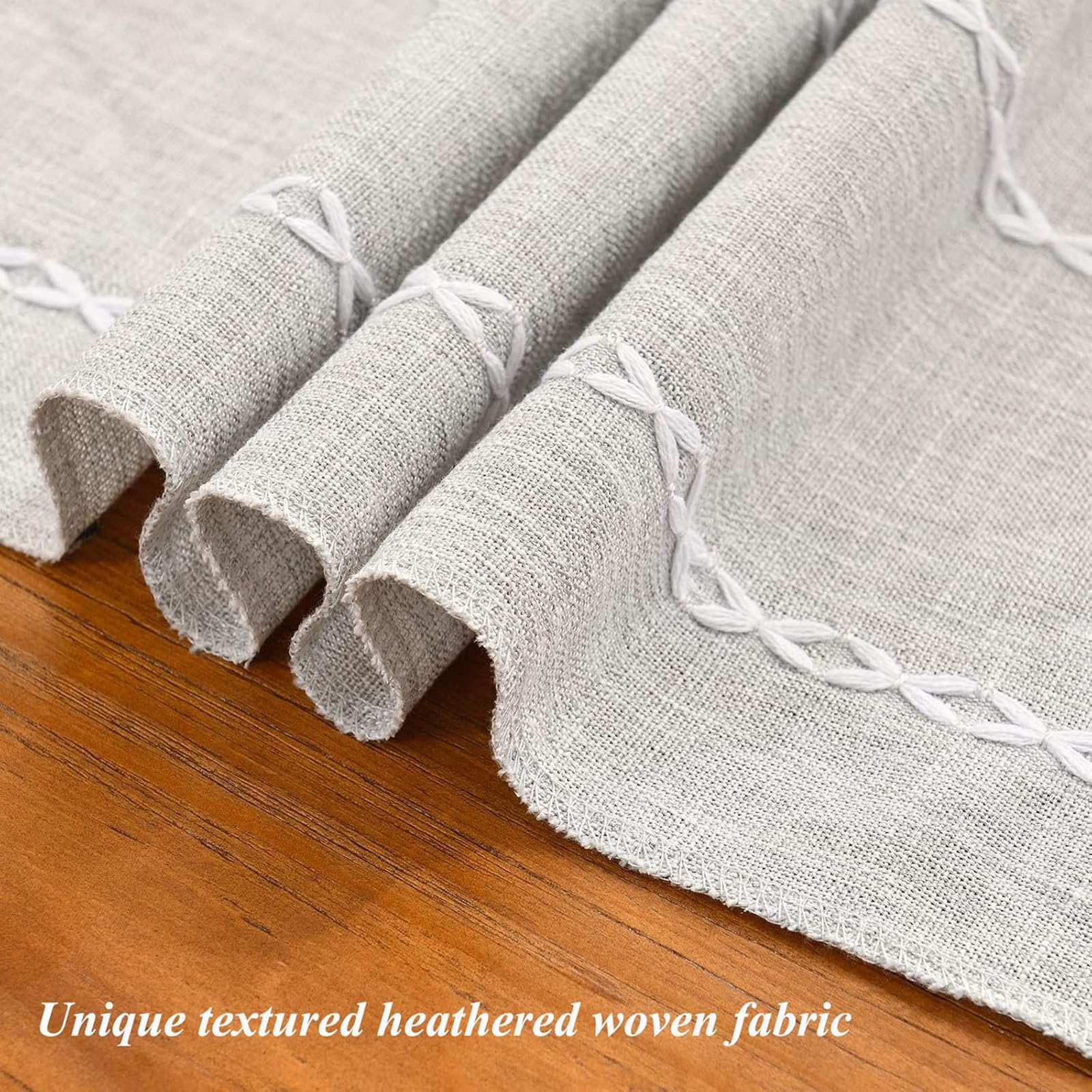 Runner da tavola in cotone e lino con nappe a mano, stile rustico, decorazione per tavolo da cucina, nappa lunga 10 cm, per feste, sala da pranzo, decorazione da tavolo da dessert, adatto per autunno