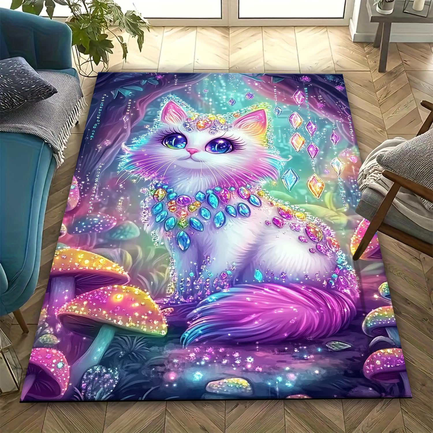Tapis anti-fatigue lavable chat 3D imprimé antidérapant pour chambre