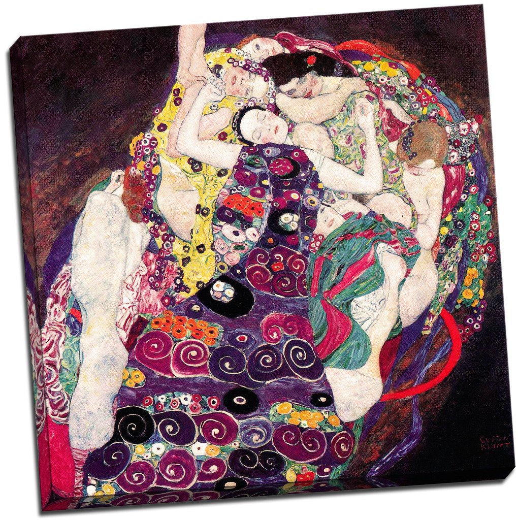 Panther Print Multicolor Gustav Klimt Virgins Canvas Print Picture Wall Art Large 20X20 Inches