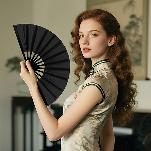 Miniatura 7 de Joyclub Ventiladores para botas de baile de línea en el suelo, ventilador de mano aplaudiendo ventilador plegable para kung chino (paquete de 1,