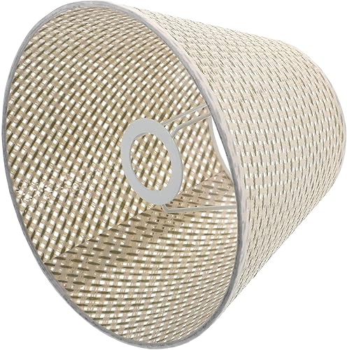 Miniatura 9 de Beaupretty Pantalla de lámpara de ratán, pantalla de mesa tejida de ratán, lámpara de escritorio de ratán, pantalla de araña media, cubierta de