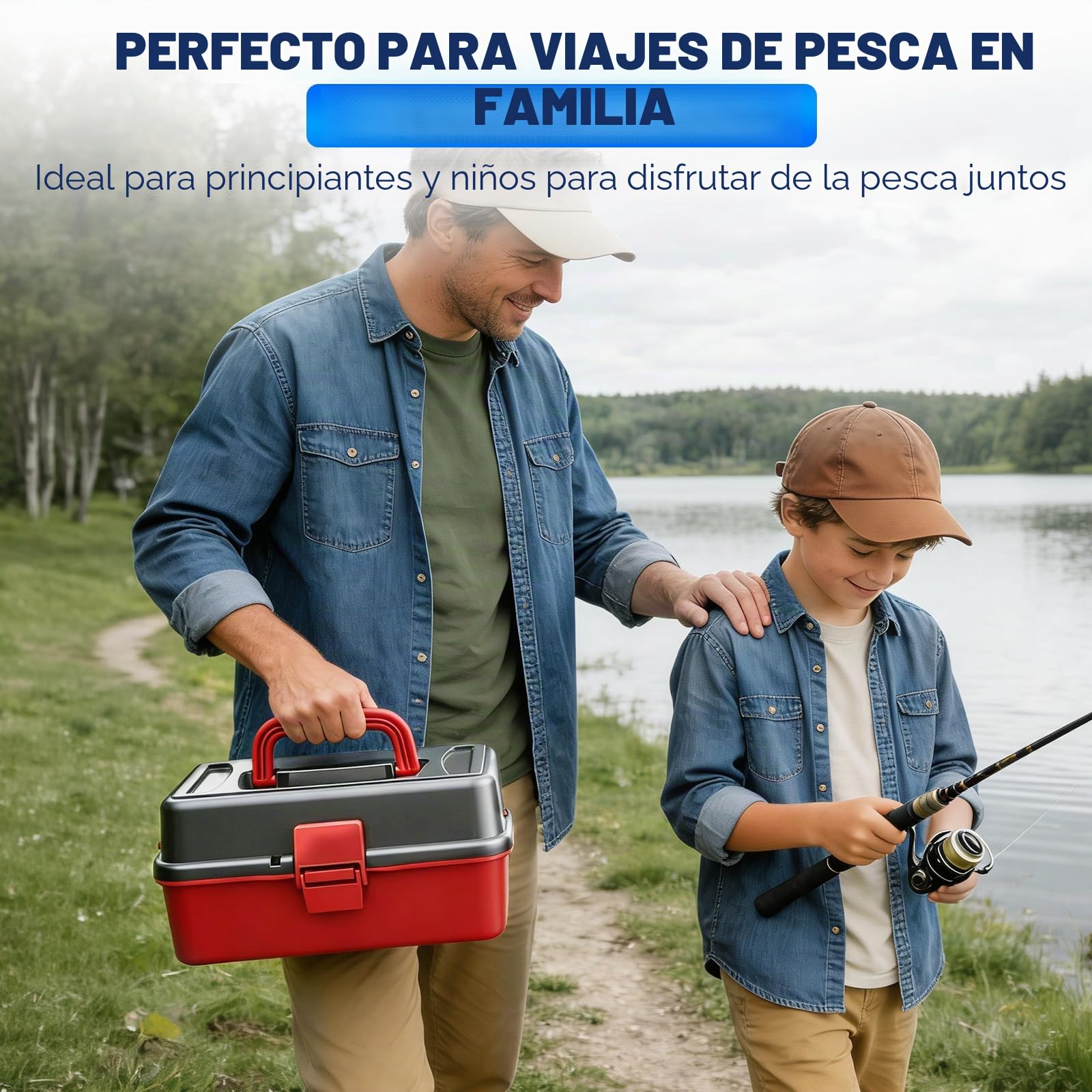 Juego de accesorios de pesca de 460 piezas con caja de cebo, juego de señuelos de pesca y juego de herramientas con clips de labios, removedor de ganchos, intermitentes de cuchara, spinner, jigs