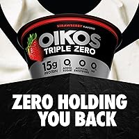 Vista 9 de Oikos Triple Zero - Yogur griego sin grasa, fresa, 5.3 onzas, paquete de 4 (el embalaje puede variar)