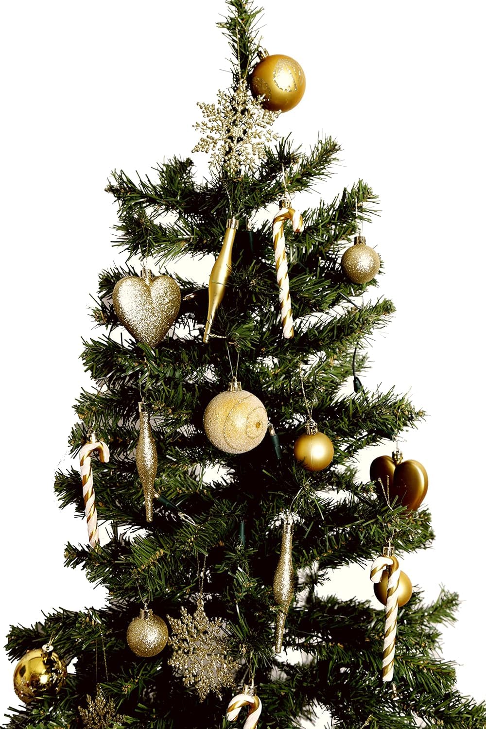 UKDD® Set of 9 Premium Baubles Luxury Christmas Tree Bauble Decorations Matte, Glitter, shiny Baubles (Gold) - Image 3