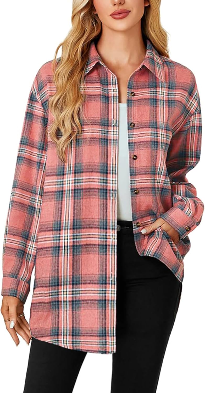 Petalum Damesshirt met ruitdessin en capuchon, lange mouwen, button-down, basic, boyfriend, houthakkerjack, casual, dun, blousenshirt, groen, 44