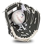 Franklin Sports MLB Youth Teeball Glove and Ball Set - Kids Oakland Athletics Baseball and Teeball Glove and Ball - Perfect First Kids Glove - 9.5